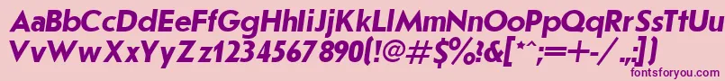 フォントJournalSansserifBoldItalic.001.001 – ピンクの背景に紫のフォント