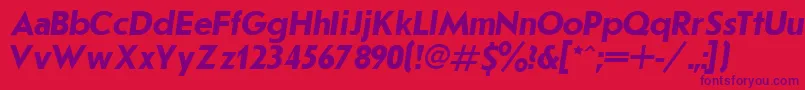 フォントJournalSansserifBoldItalic.001.001 – 赤い背景に紫のフォント