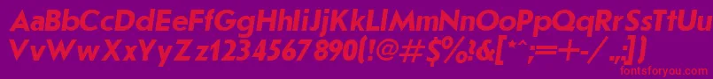 フォントJournalSansserifBoldItalic.001.001 – 紫の背景に赤い文字