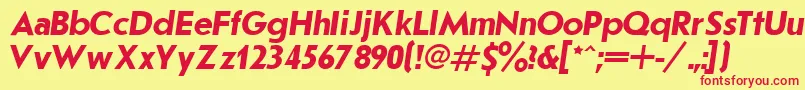 JournalSansserifBoldItalic.001.001 Font – Red Fonts on Yellow Background