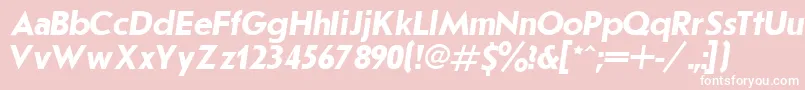 Czcionka JournalSansserifBoldItalic.001.001 – białe czcionki na różowym tle