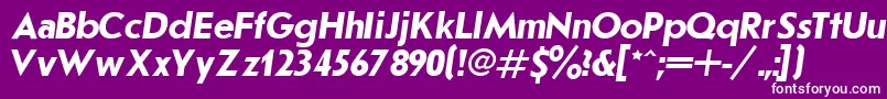 JournalSansserifBoldItalic.001.001 Font – White Fonts on Purple Background