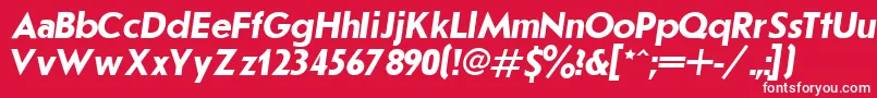 Шрифт JournalSansserifBoldItalic.001.001 – белые шрифты на красном фоне