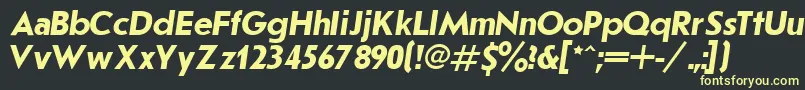 JournalSansserifBoldItalic.001.001 Font – Yellow Fonts on Black Background