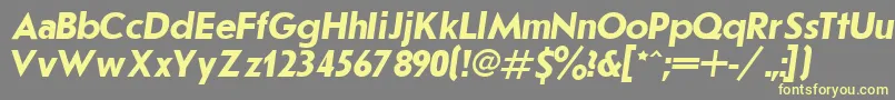 Czcionka JournalSansserifBoldItalic.001.001 – żółte czcionki na szarym tle