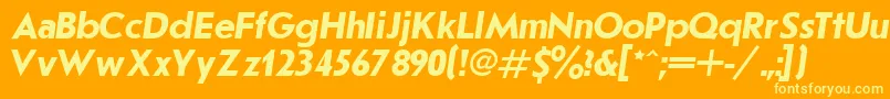 JournalSansserifBoldItalic.001.001 Font – Yellow Fonts on Orange Background