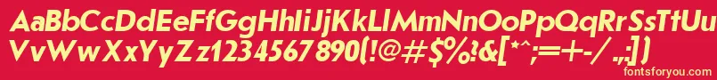 JournalSansserifBoldItalic.001.001-fontti – keltaiset fontit punaisella taustalla