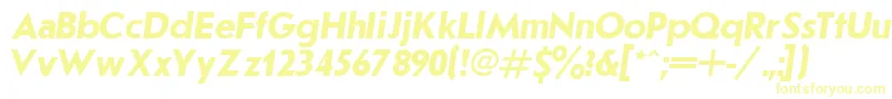 JournalSansserifBoldItalic.001.001-fontti – keltaiset fontit valkoisella taustalla