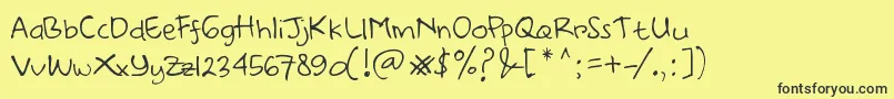 DearHandDemo Font – Black Fonts on Yellow Background