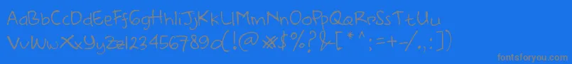 Czcionka DearHandDemo – szare czcionki na niebieskim tle