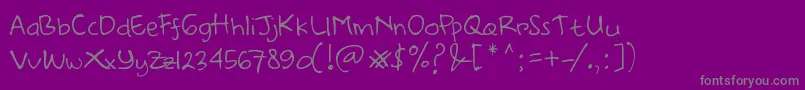 Fonte DearHandDemo – fontes cinzas em um fundo violeta
