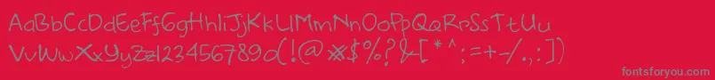 DearHandDemo Font – Gray Fonts on Red Background