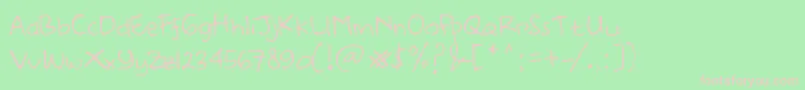 DearHandDemo Font – Pink Fonts on Green Background