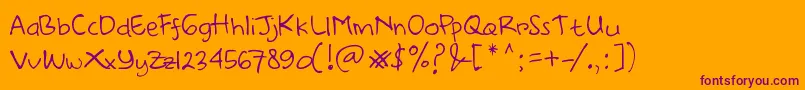 DearHandDemo Font – Purple Fonts on Orange Background