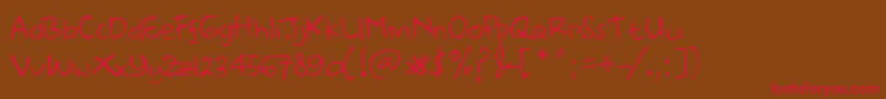 DearHandDemo Font – Red Fonts on Brown Background