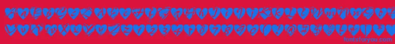 Fts12-Schriftart – Blaue Schriften auf rotem Hintergrund