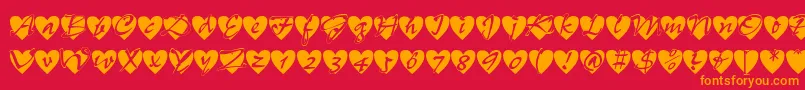 Fts12-Schriftart – Orangefarbene Schriften auf rotem Hintergrund