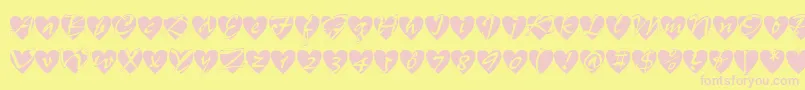 Fonte Fts12 – fontes rosa em um fundo amarelo
