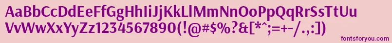 ArsenalBold Font – Purple Fonts on Pink Background