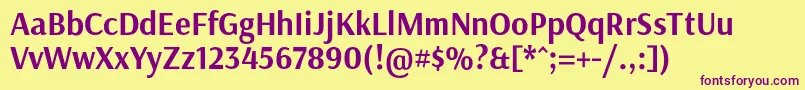 ArsenalBold Font – Purple Fonts on Yellow Background