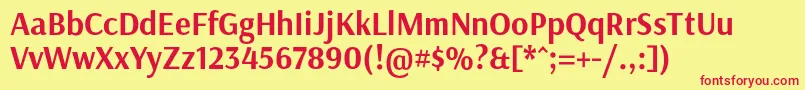 ArsenalBold Font – Red Fonts on Yellow Background