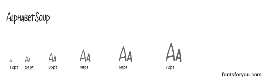 Размеры шрифта AlphabetSoup