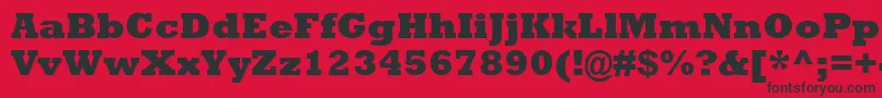 フォントRockwellMtExtraBold – 赤い背景に黒い文字
