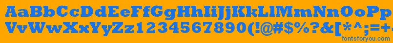 Police RockwellMtExtraBold – polices bleues sur fond orange
