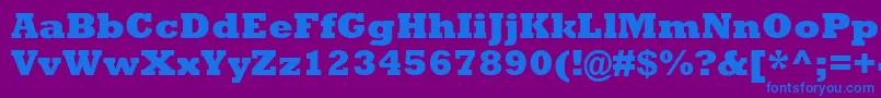 RockwellMtExtraBold Font – Blue Fonts on Purple Background