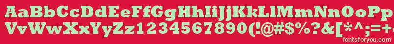 RockwellMtExtraBold Font – Green Fonts on Red Background