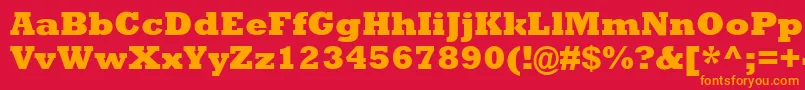 RockwellMtExtraBold Font – Orange Fonts on Red Background