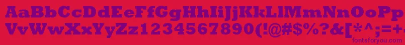 RockwellMtExtraBold Font – Purple Fonts on Red Background