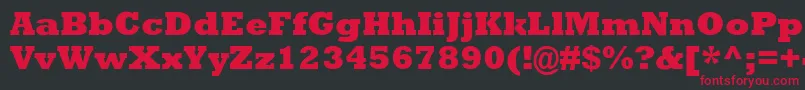 フォントRockwellMtExtraBold – 黒い背景に赤い文字
