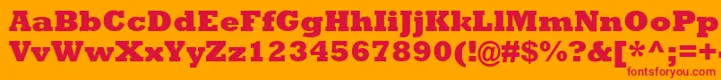 RockwellMtExtraBold Font – Red Fonts on Orange Background
