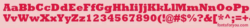 フォントRockwellMtExtraBold – ピンクの背景に赤い文字