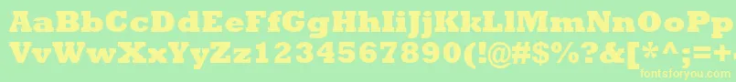 RockwellMtExtraBold Font – Yellow Fonts on Green Background