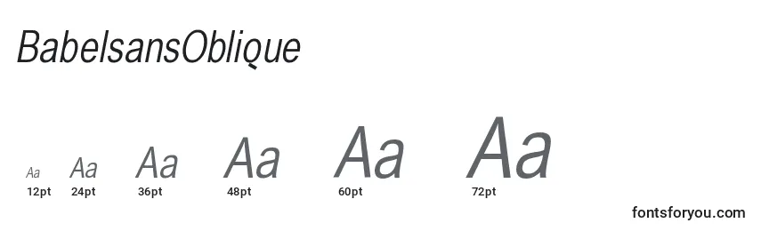 Размеры шрифта BabelsansOblique