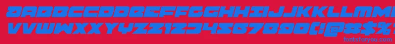 Banjinital Font – Blue Fonts on Red Background