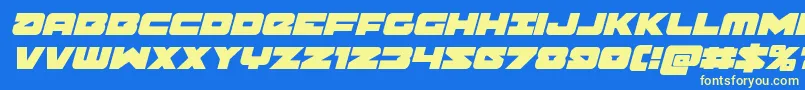 Banjinital Font – Yellow Fonts on Blue Background