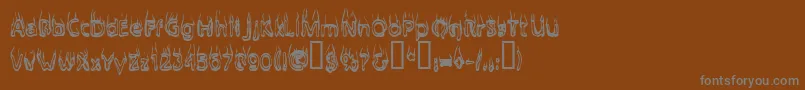 Czcionka Baileyscar – szare czcionki na brązowym tle