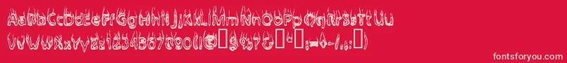 Baileyscar Font – Pink Fonts on Red Background