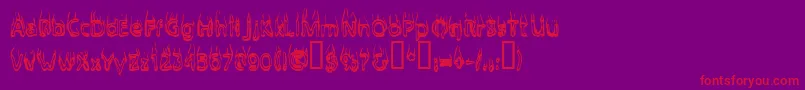 Baileyscar Font – Red Fonts on Purple Background