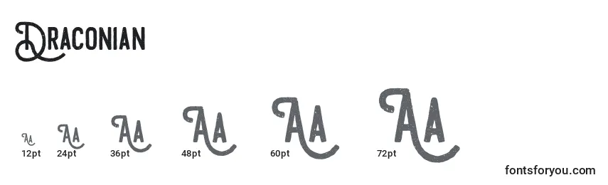 Размеры шрифта Draconian