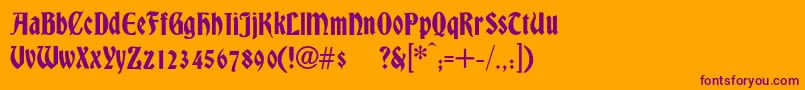 DsBradley Font – Purple Fonts on Orange Background