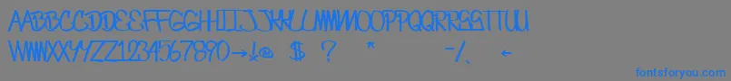Lisätietoja CrazesFirstFontUpperSkinny-fontista CrazesFirstFontUpperSkinny-fontti – siniset fontit harmaalla taustalla