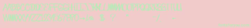 CrazesFirstFontUpperSkinny-Schriftart – Grüne Schriften auf rosa Hintergrund