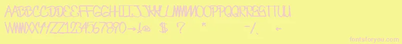 CrazesFirstFontUpperSkinny Font – Pink Fonts on Yellow Background