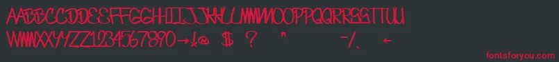 CrazesFirstFontUpperSkinny Font – Red Fonts on Black Background