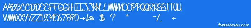 Police CrazesFirstFontUpperSkinny – polices blanches sur fond bleu