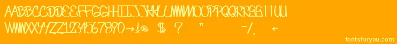 Police CrazesFirstFontUpperSkinny – polices jaunes sur fond orange